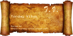Torday Vitus névjegykártya